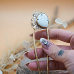 Hair Fork in White Bufflo - Golden Road Crafted
