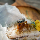 Hand - carved Ring with Hubei Turquoise (Size 7.25) - Golden Road Crafted