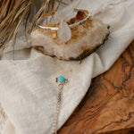 Hand - chain in Moonstone & Hubei Turquoise - Golden Road Crafted