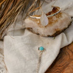 Hand - chain in Moonstone & Hubei Turquoise - Golden Road Crafted
