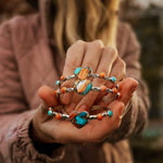 Heart Cuff in Spiny Oyster & Kingman - Golden Road Crafted