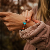 Heart Cuff in Spiny Oyster, Kingman, & Lone Mtn Turquoise - Golden Road Crafted