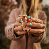 Heart Cuff in Spiny Oyster, Kingman, & Lone Mtn Turquoise - Golden Road Crafted