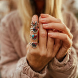 Heart Ring in Pink Dahlia (Size 6) - Golden Road Crafted