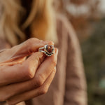 Heart Ring in Pink Dahlia (Size 6) - Golden Road Crafted