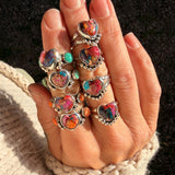 Heart Ring in Pink Dahlia (Size 6) - Golden Road Crafted