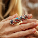 Heart Ring in Pink Dahlia (Size 6) - Golden Road Crafted