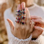 Heart Ring in Pink Dahlia (Size 6) - Golden Road Crafted