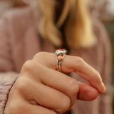 Heart Ring in Pink Dahlia & Spiny Oyster (Size 7.5) - Golden Road Crafted