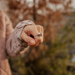Heart Ring in Pink Dahlia & Spiny Oyster (Size 9) - Golden Road Crafted