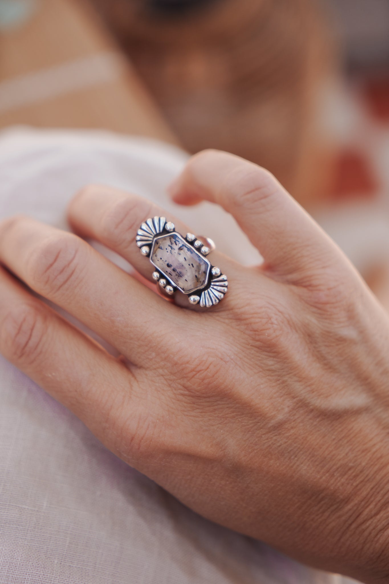 Herkimer Diamond Ring (Size 6.5) - Golden Road Crafted