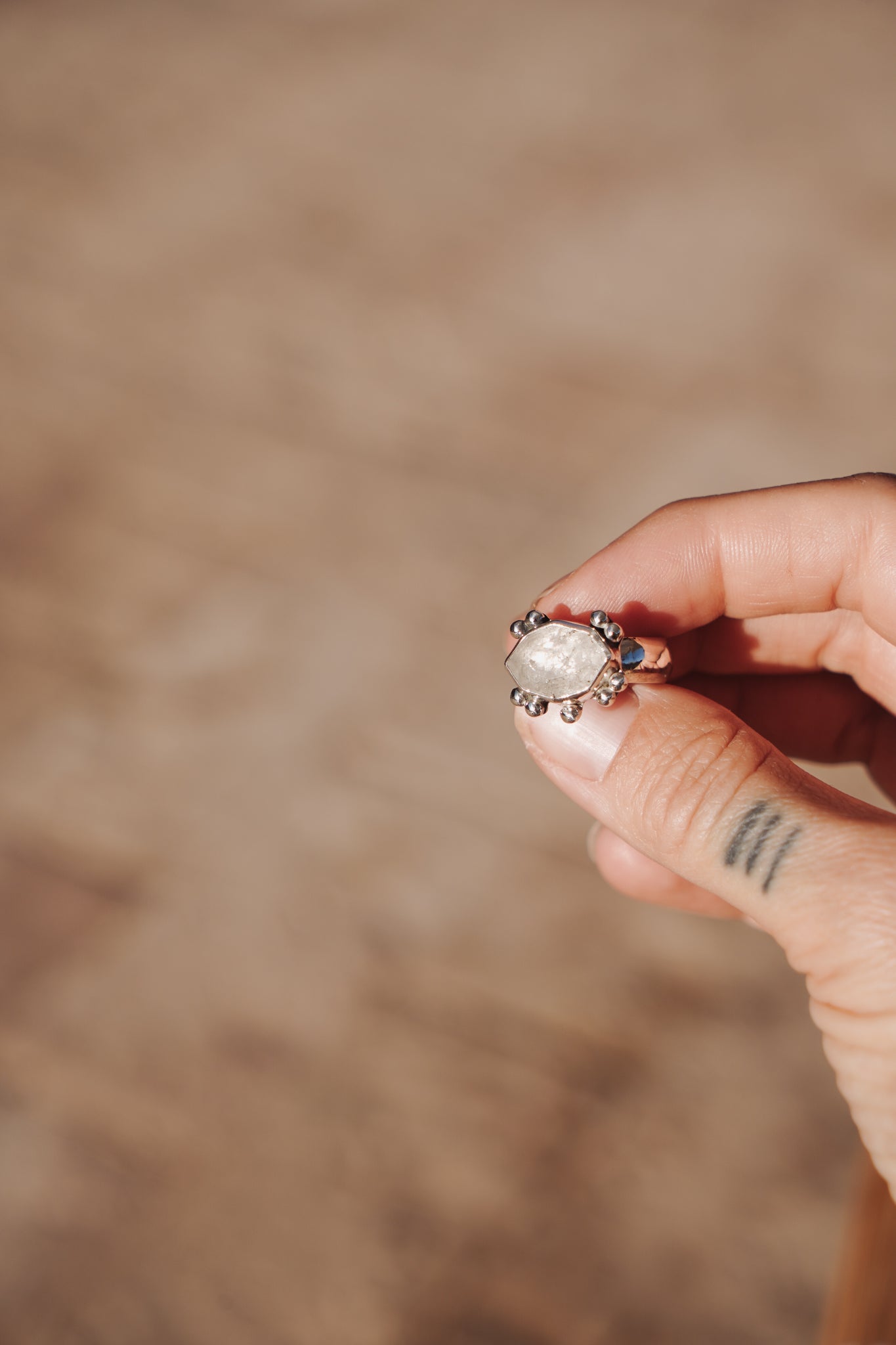 Herkimer Diamond Ring (Size 6.75) - Golden Road Crafted