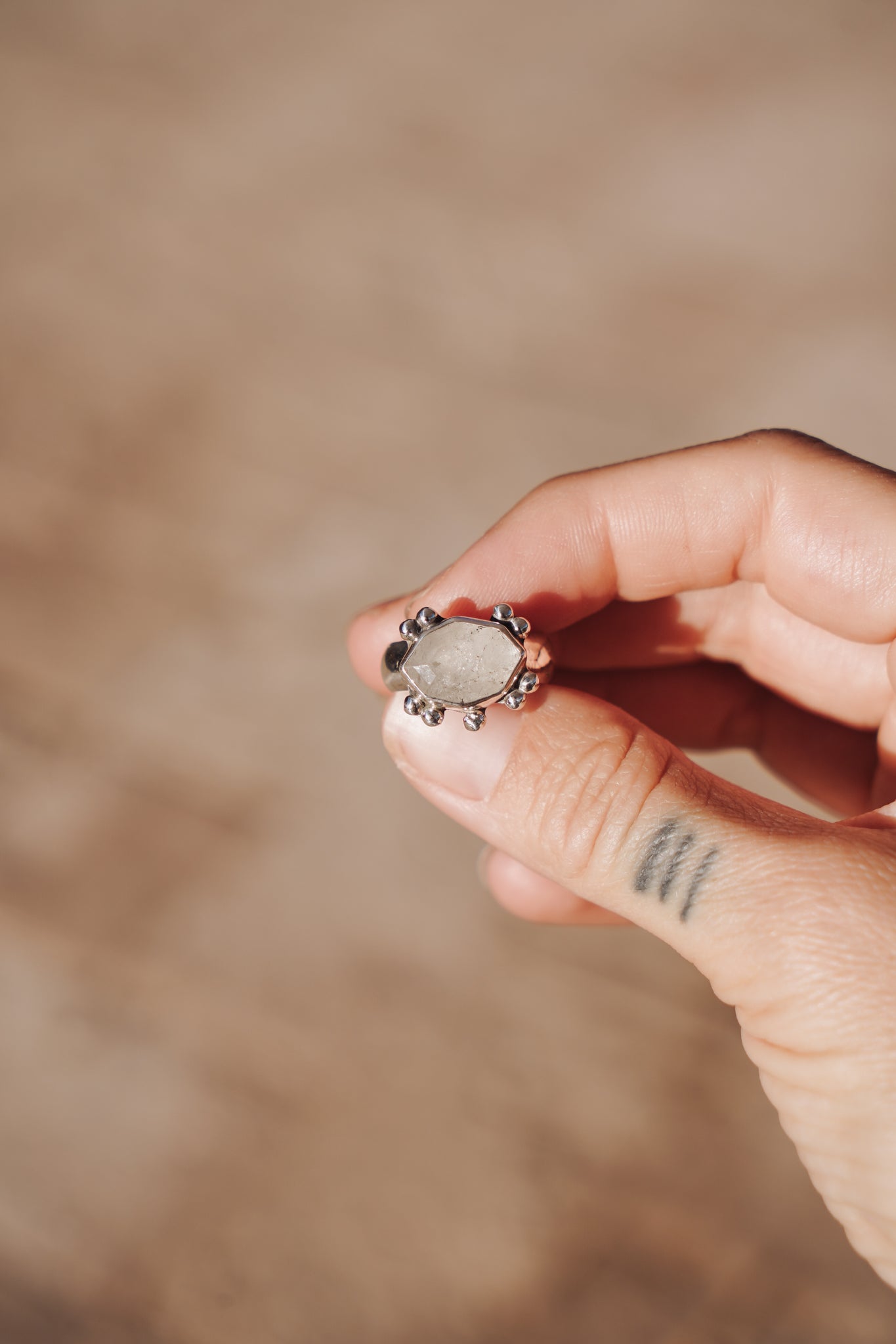 Herkimer Diamond Ring (Size 6.75) - Golden Road Crafted