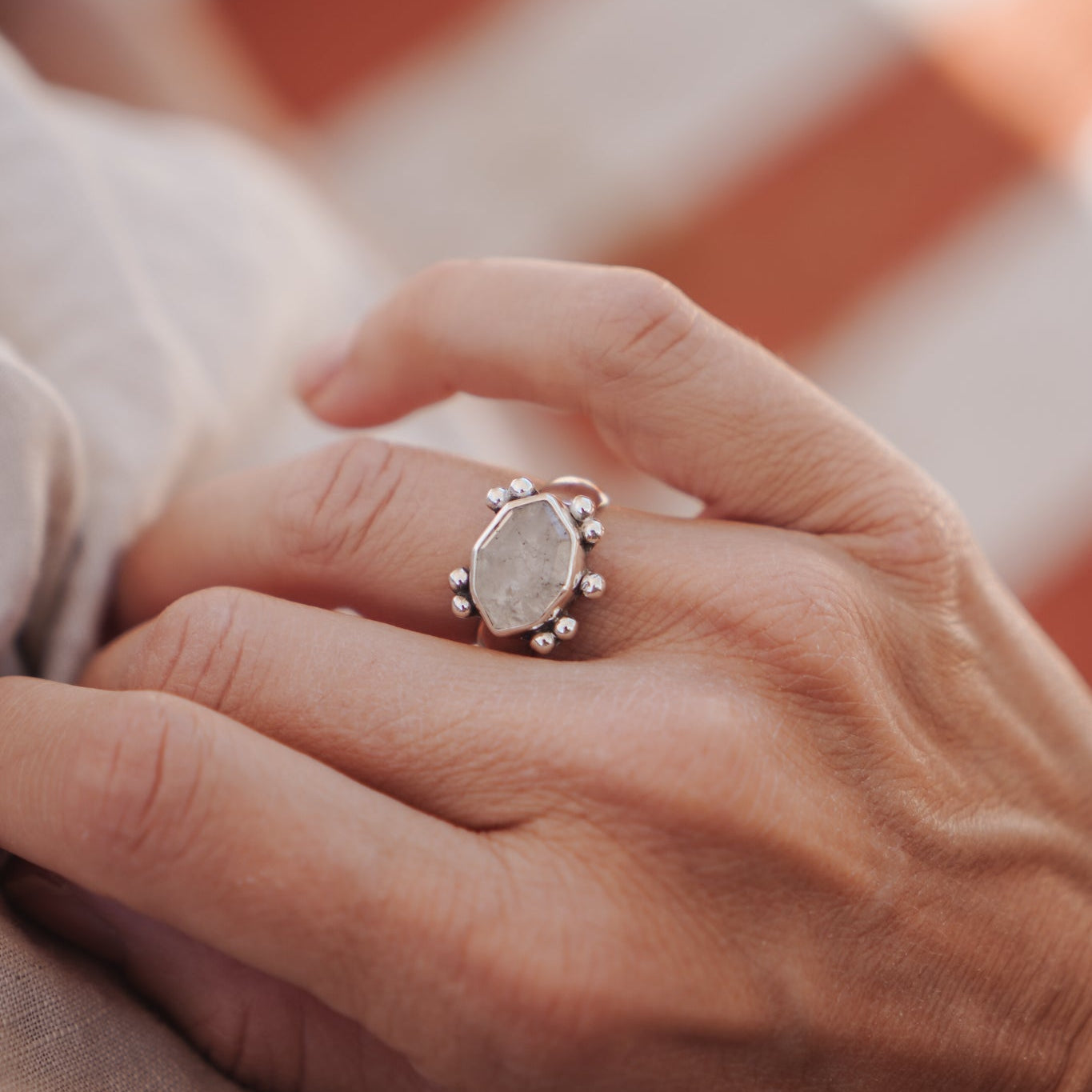 Herkimer Diamond Ring (Size 6.75) - Golden Road Crafted