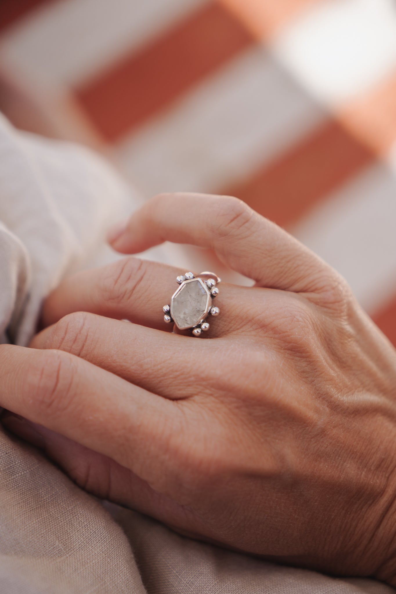 Herkimer Diamond Ring (Size 6.75) - Golden Road Crafted