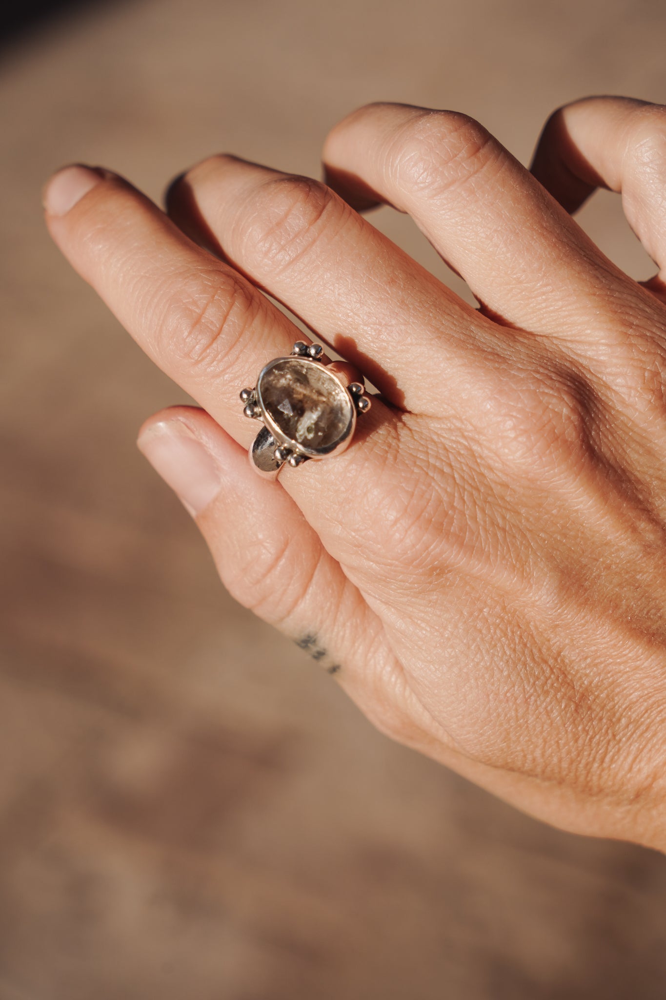 Herkimer Diamond Ring (Size 9) - Golden Road Crafted