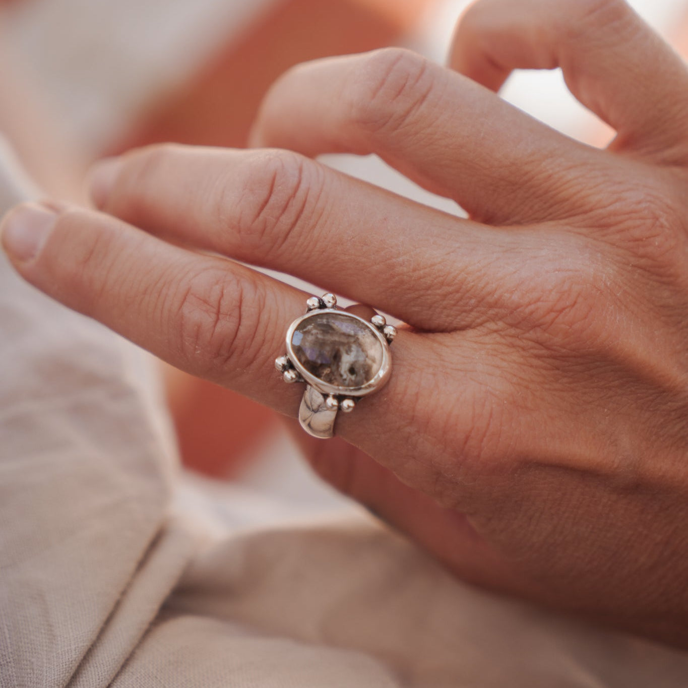 Herkimer Diamond Ring (Size 9) - Golden Road Crafted