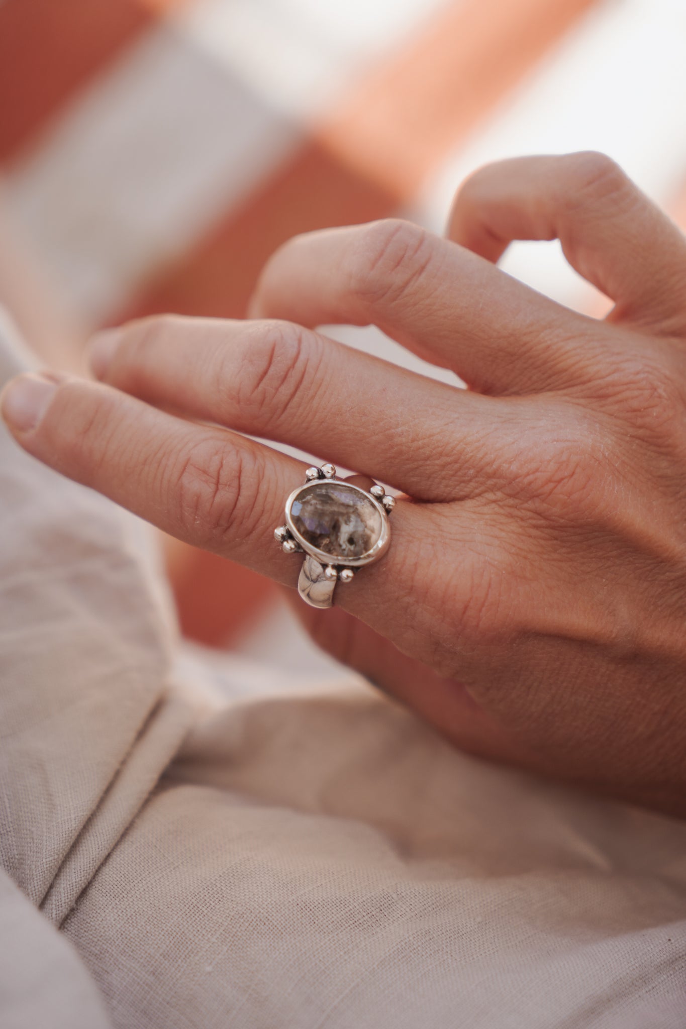 Herkimer Diamond Ring (Size 9) - Golden Road Crafted