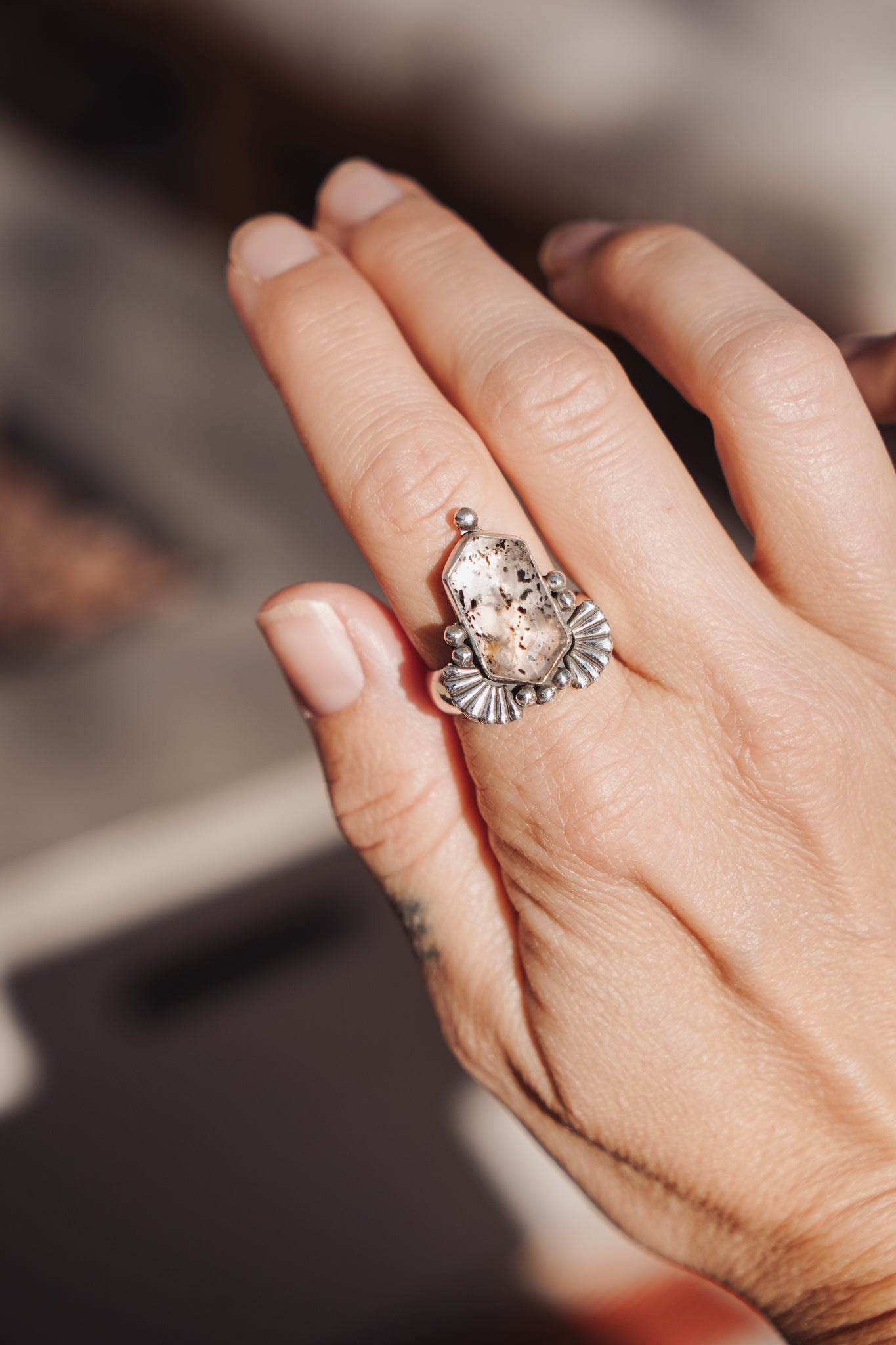Herkimer Diamond Ring (Size 9.5) - Golden Road Crafted