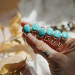 Horizontal Ring in Campitos Turquoise (Size 9) - Golden Road Crafted