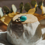 Horizontal Ring in Campitos Turquoise (Size 9) - Golden Road Crafted