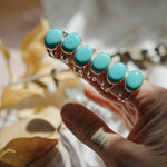 Horizontal Ring in Campitos Turquoise (Size 9) - Golden Road Crafted