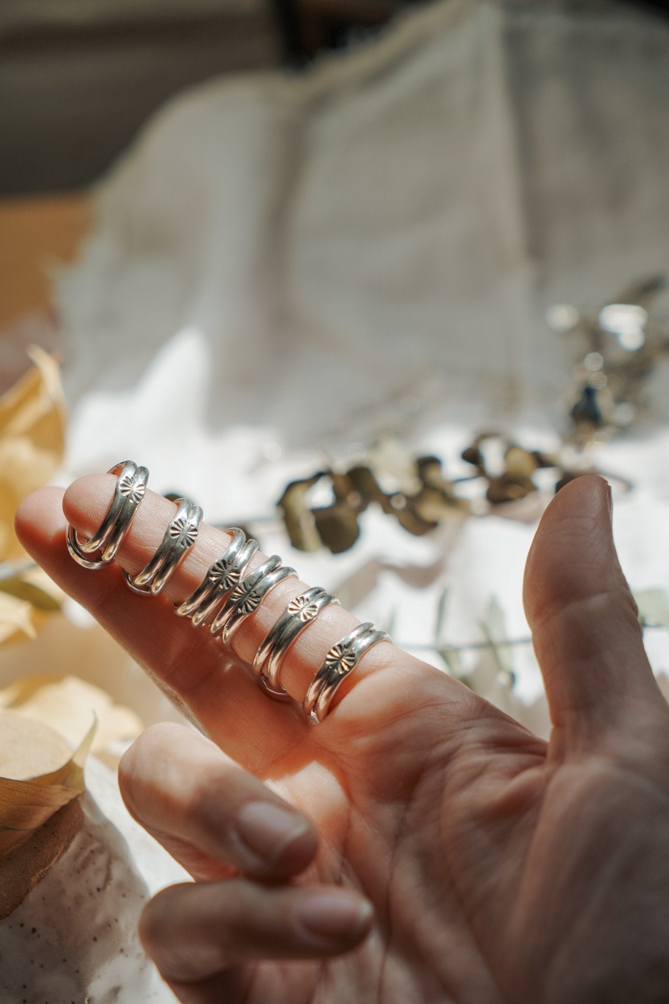 Horizontal Ring in Campitos Turquoise (Size 9) - Golden Road Crafted