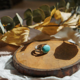 Horizontal Ring in Campitos Turquoise (Size 9) - Golden Road Crafted