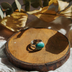Horizontal Ring in Campitos Turquoise (Size 9) - Golden Road Crafted