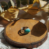 Horizontal Ring in Campitos Turquoise (Size 9) - Golden Road Crafted