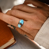 Horizontal Ring in Golden Hills Turquoise (Choose your size) - Golden Road Crafted