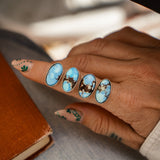 Horizontal Ring in Golden Hills Turquoise (Choose your size) - Golden Road Crafted