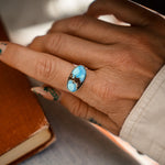 Horizontal Ring in Golden Hills Turquoise (Choose your size) - Golden Road Crafted