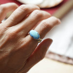 Horizontal Ring in Golden Hills Turquoise (Size 8) - Golden Road Crafted