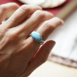 Horizontal Ring in Golden Hills Turquoise (Size 8) - Golden Road Crafted