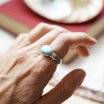 Horizontal Ring in Golden Hills Turquoise (Size 8) - Golden Road Crafted