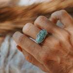 Horizontal Ring in Hubei Turquoise (Size 10.5) - Golden Road Crafted