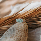 Horizontal Ring in Hubei Turquoise (Size 10.5) - Golden Road Crafted