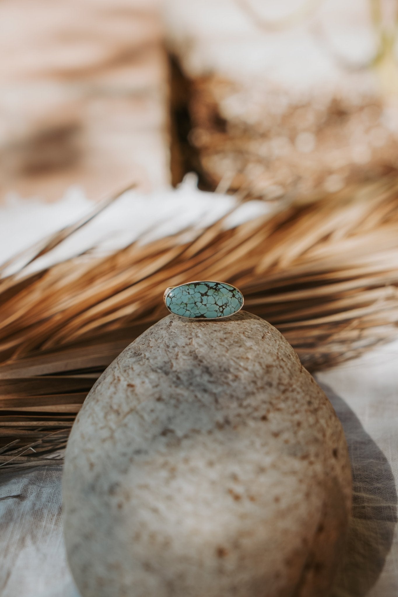 Horizontal Ring in Hubei Turquoise (Size 10.5) - Golden Road Crafted