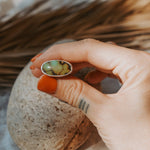 Horizontal Ring in Hubei Turquoise (Size 6.5) - Golden Road Crafted