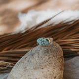 Horizontal Ring in Hubei Turquoise (Size 8) - Golden Road Crafted