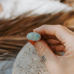 Horizontal Ring in Hubei Turquoise (Size 8) - Golden Road Crafted