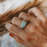 Horizontal Ring in Hubei Turquoise (Size 8.5) - Golden Road Crafted
