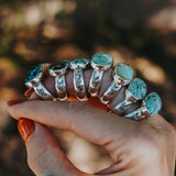 Horizontal Ring in Hubei Turquoise (Size 8.5) - Golden Road Crafted