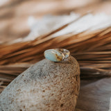 Horizontal Ring in Hubei Turquoise (Size 8.5) - Golden Road Crafted