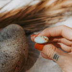 Horizontal Ring in Hubei Turquoise (Size 8.5) - Golden Road Crafted