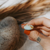 Horizontal Ring in Hubei Turquoise (Size 8.5) - Golden Road Crafted