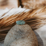 Horizontal Ring in Hubei Turquoise (Size 9.5) - Golden Road Crafted