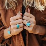 Horizontal Ring in Lone Mtn Turquoise (Size 6.5) - Golden Road Crafted