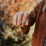 Horizontal Ring in Lone Mtn Turquoise (Size 7.75) - Golden Road Crafted